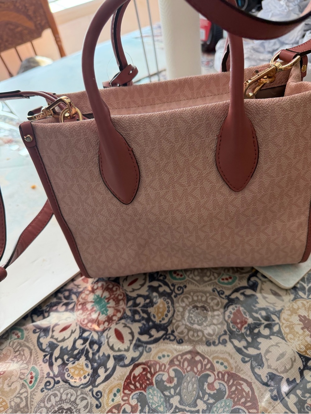 Michael Kors Blush Pink Canvas tote - Picture 4 of 10